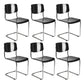 Contemporary Style Armless Chair Plastic Open Back Side Chair with Metal Base