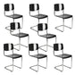 Contemporary Style Armless Chair Plastic Open Back Side Chair with Metal Base