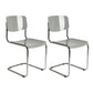 Contemporary Style Armless Chair Plastic Open Back Side Chair with Metal Base