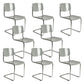 Contemporary Style Armless Chair Plastic Open Back Side Chair with Metal Base