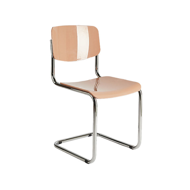 Contemporary Style Armless Chair Plastic Open Back Side Chair with Metal Base
