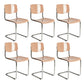Contemporary Style Armless Chair Plastic Open Back Side Chair with Metal Base