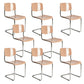 Contemporary Style Armless Chair Plastic Open Back Side Chair with Metal Base
