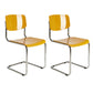 Contemporary Style Armless Chair Plastic Open Back Side Chair with Metal Base