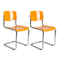 Contemporary Style Armless Chair Plastic Open Back Side Chair with Metal Base