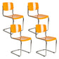 Contemporary Style Armless Chair Plastic Open Back Side Chair with Metal Base
