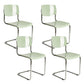 Contemporary Style Armless Chair Plastic Open Back Side Chair with Metal Base