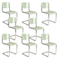 Contemporary Style Armless Chair Plastic Open Back Side Chair with Metal Base