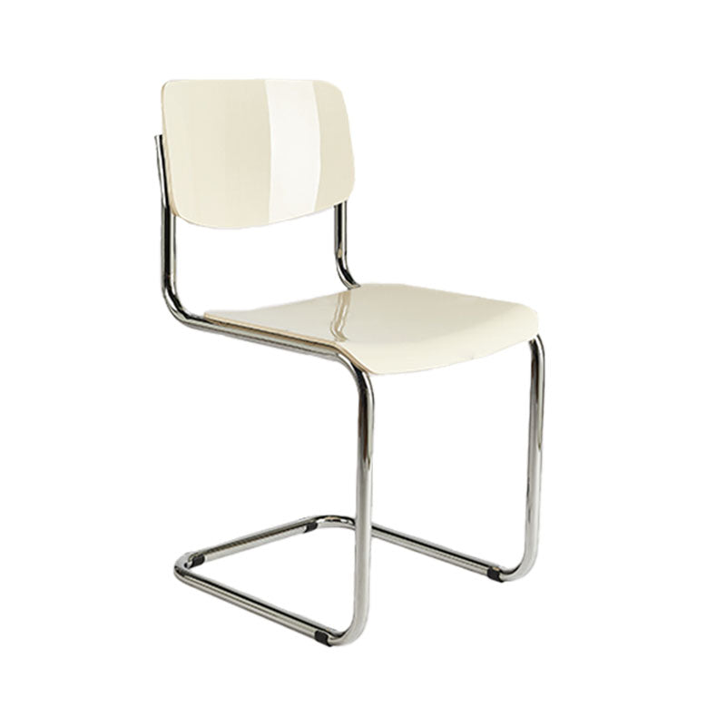 Contemporary Style Armless Chair Plastic Open Back Side Chair with Metal Base