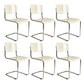 Contemporary Style Armless Chair Plastic Open Back Side Chair with Metal Base