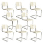 Contemporary Style Armless Chair Plastic Open Back Side Chair with Metal Base