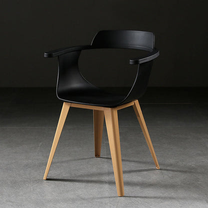 Moderne open achterzijde stoel plastic stoelstoel met metalen basis voor eetkamer