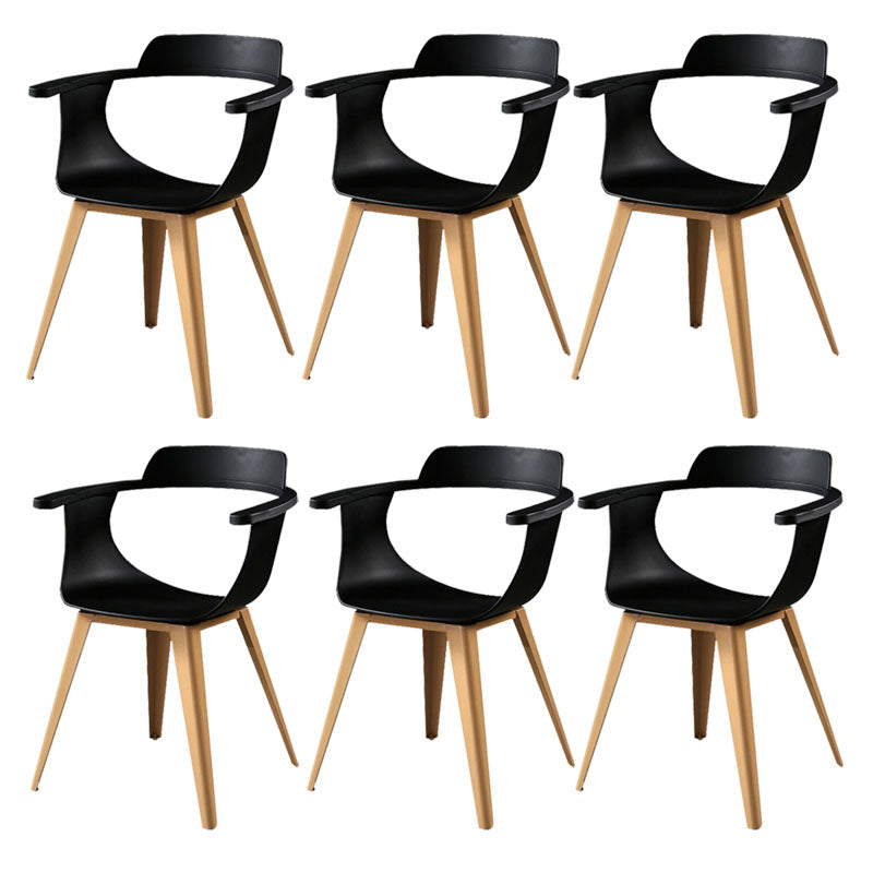 Moderne open achterzijde stoel plastic stoelstoel met metalen basis voor eetkamer