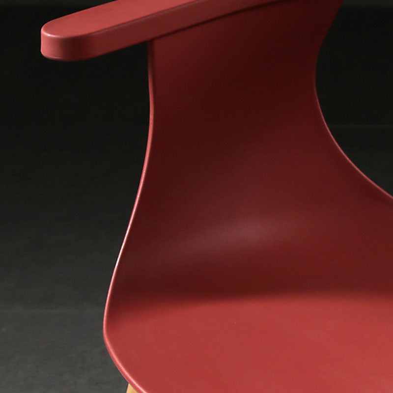 Moderne open achterzijde stoel plastic stoelstoel met metalen basis voor eetkamer