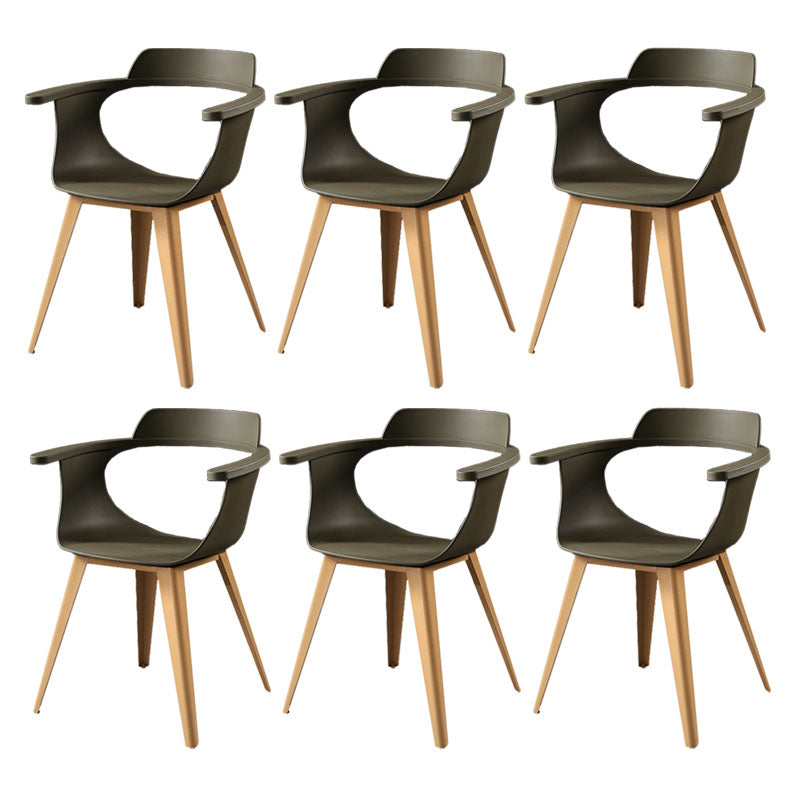 Moderne open achterzijde stoel plastic stoelstoel met metalen basis voor eetkamer