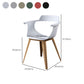 Moderne open achterzijde stoel plastic stoelstoel met metalen basis voor eetkamer