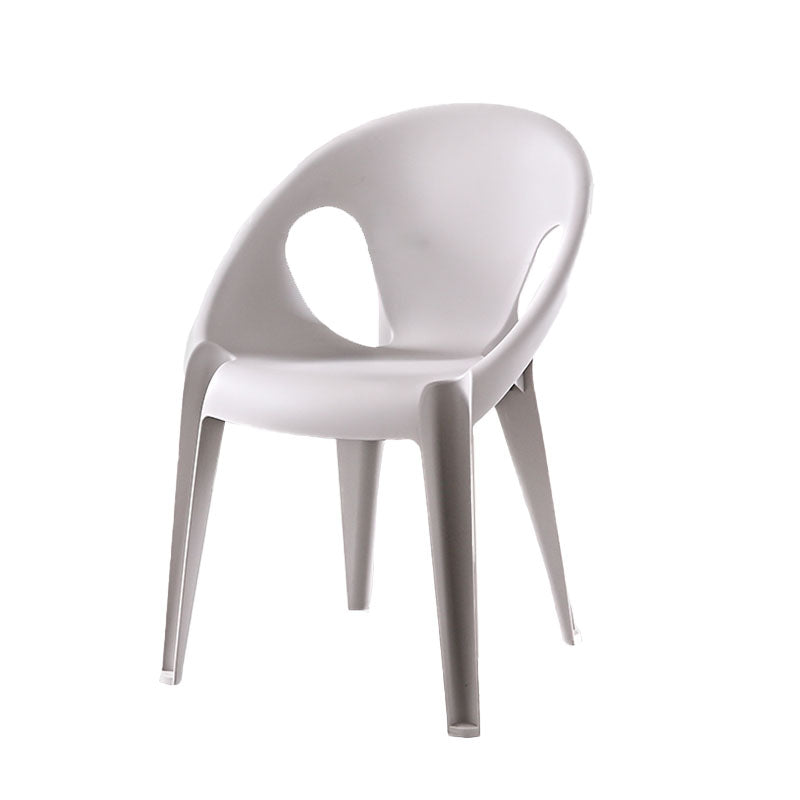 Modern Open Back Side Chair Plastic Arm Chair for Dining Room Bedroom