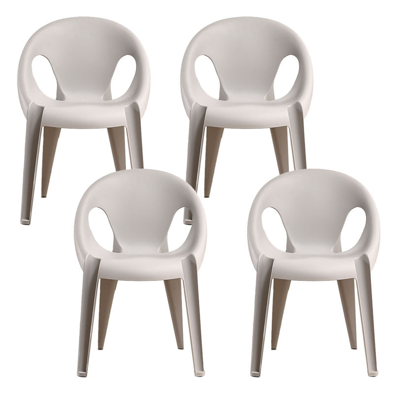 Modern Open Back Side Chair Plastic Arm Chair for Dining Room Bedroom