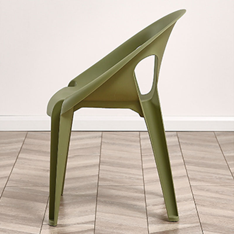 Modern Open Back Side Chair Plastic Arm Chair for Dining Room Bedroom