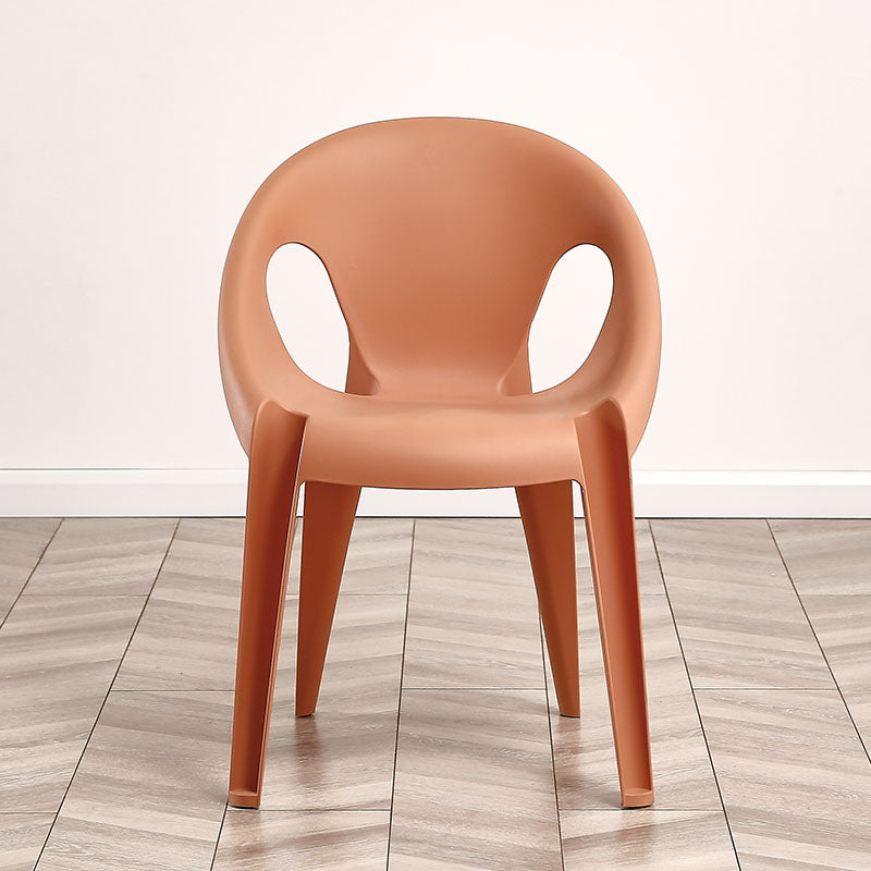 Modern Open Back Side Chair Plastic Arm Chair for Dining Room Bedroom