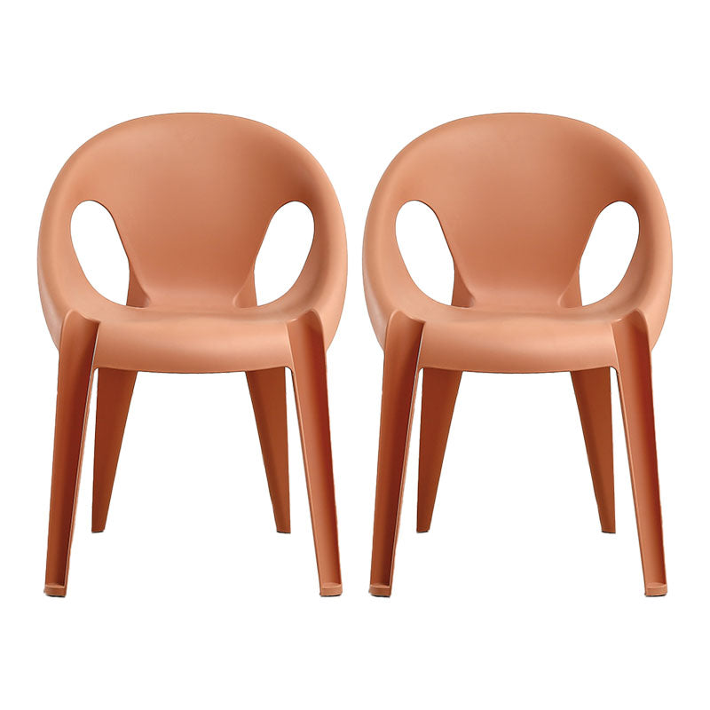 Modern Open Back Side Chair Plastic Arm Chair for Dining Room Bedroom