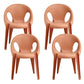 Modern Open Back Side Chair Plastic Arm Chair for Dining Room Bedroom