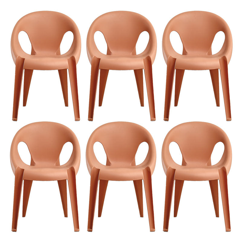 Modern Open Back Side Chair Plastic Arm Chair for Dining Room Bedroom
