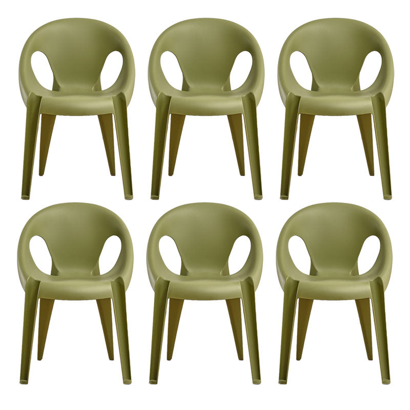 Modern Open Back Side Chair Plastic Arm Chair for Dining Room Bedroom