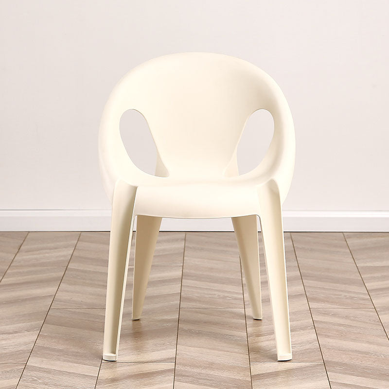 Modern Open Back Side Chair Plastic Arm Chair for Dining Room Bedroom