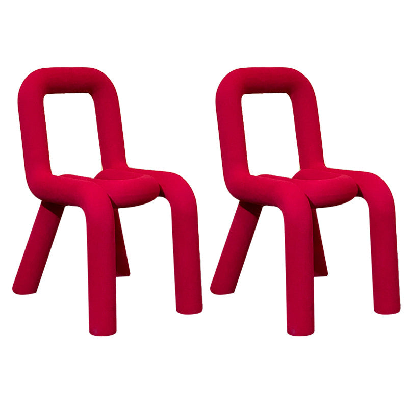 Contemporary Chair Open Back Dining Armless Dining Chairs with Metal Legs for Kitchen