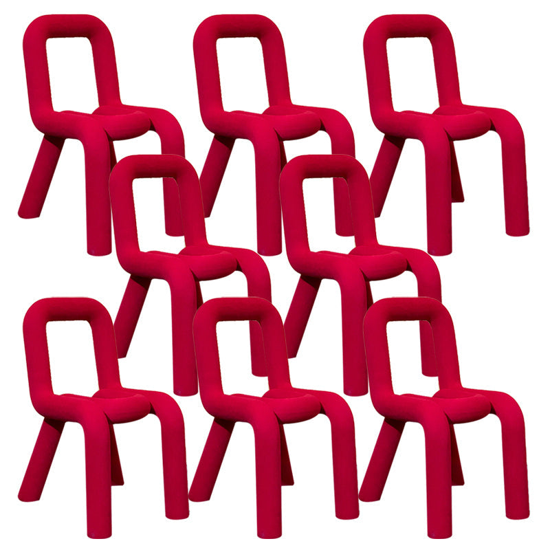 Contemporary Chair Open Back Dining Armless Dining Chairs with Metal Legs for Kitchen