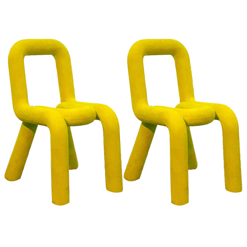 Contemporary Chair Open Back Dining Armless Dining Chairs with Metal Legs for Kitchen