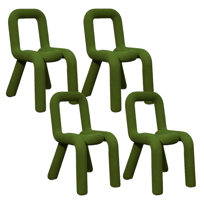 Contemporary Chair Open Back Dining Armless Dining Chairs with Metal Legs for Kitchen