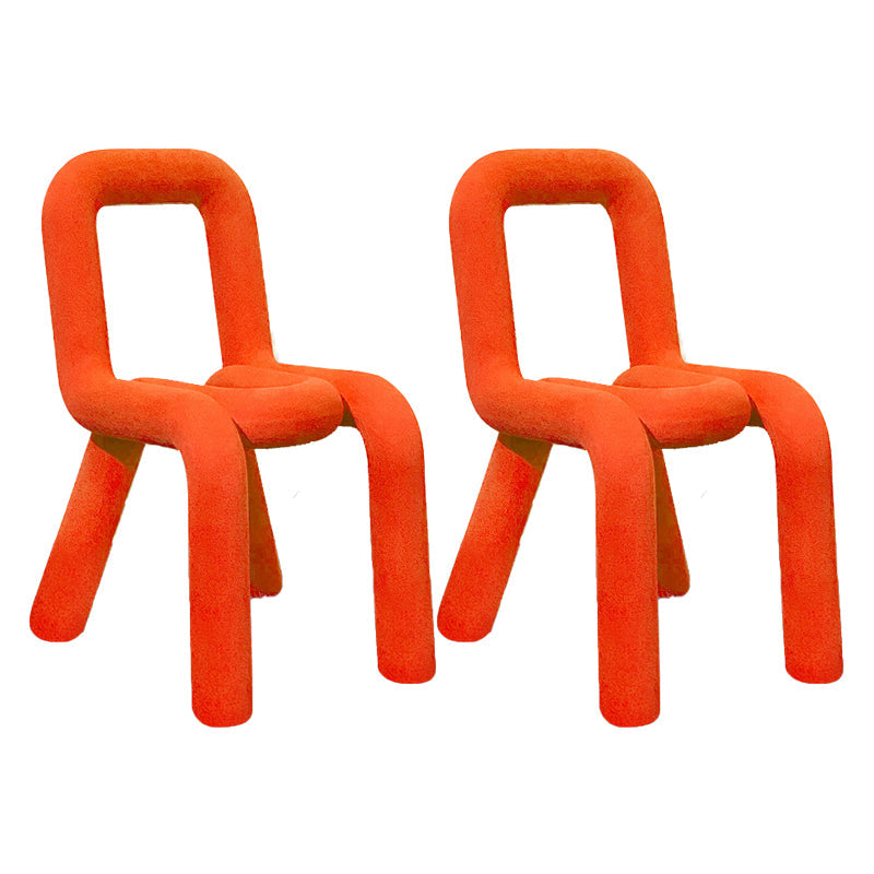 Contemporary Chair Open Back Dining Armless Dining Chairs with Metal Legs for Kitchen