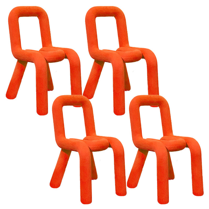 Contemporary Chair Open Back Dining Armless Dining Chairs with Metal Legs for Kitchen