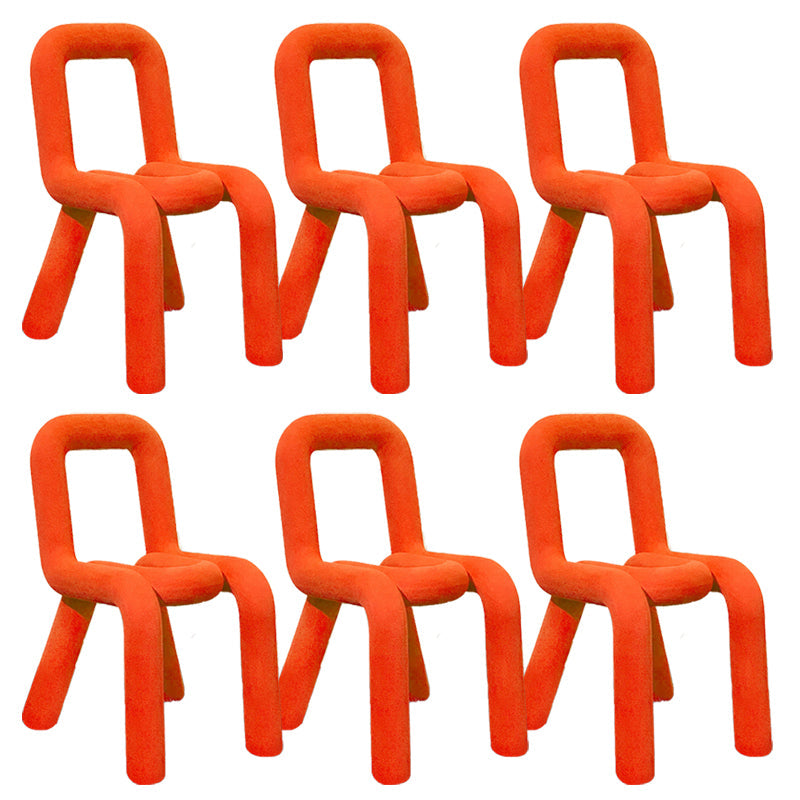 Contemporary Chair Open Back Dining Armless Dining Chairs with Metal Legs for Kitchen