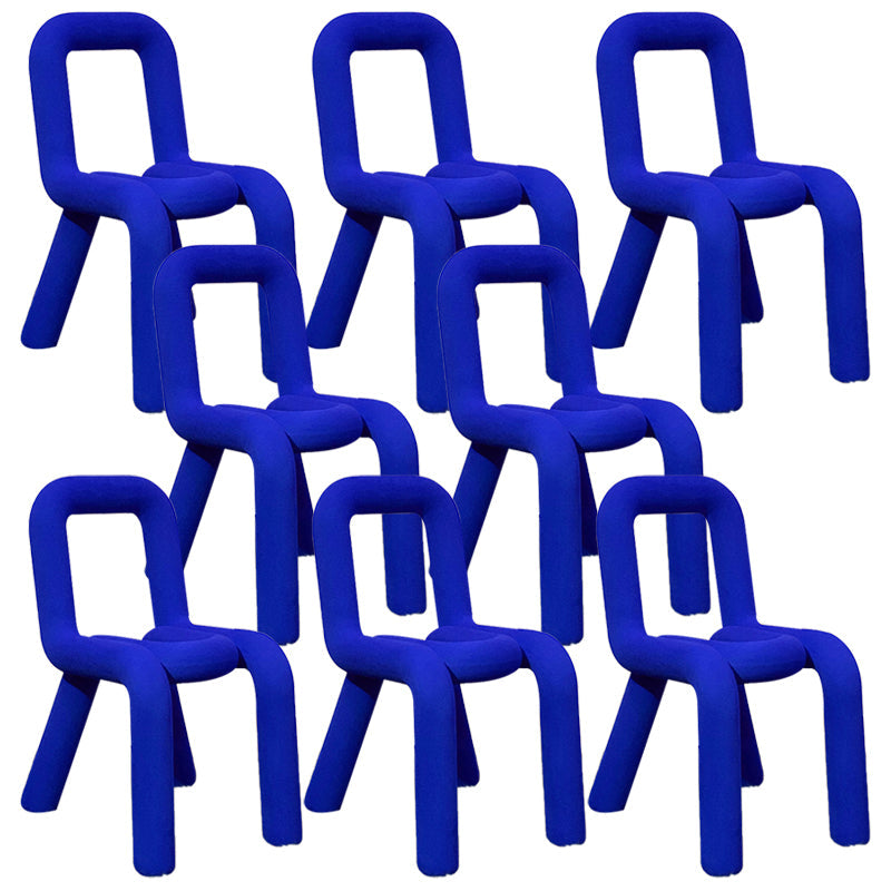 Contemporary Chair Open Back Dining Armless Dining Chairs with Metal Legs for Kitchen