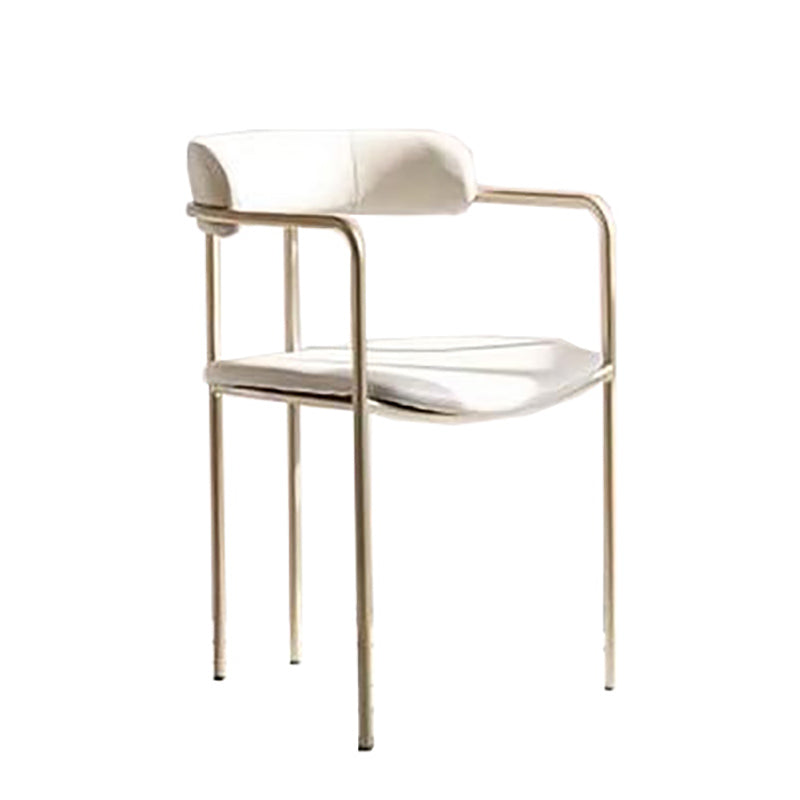 Lussuosa sedia a braccio imbottita sedia in velluto laterale aperto con base metallica