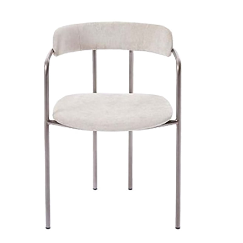 Lussuosa sedia a braccio imbottita sedia in velluto laterale aperto con base metallica