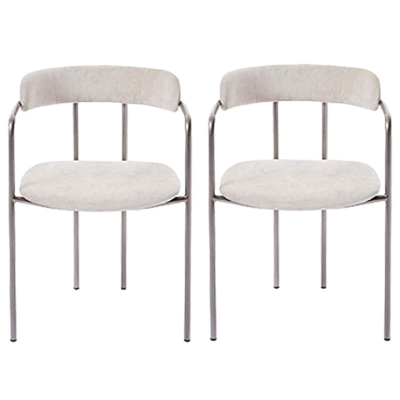 Lussuosa sedia a braccio imbottita sedia in velluto laterale aperto con base metallica