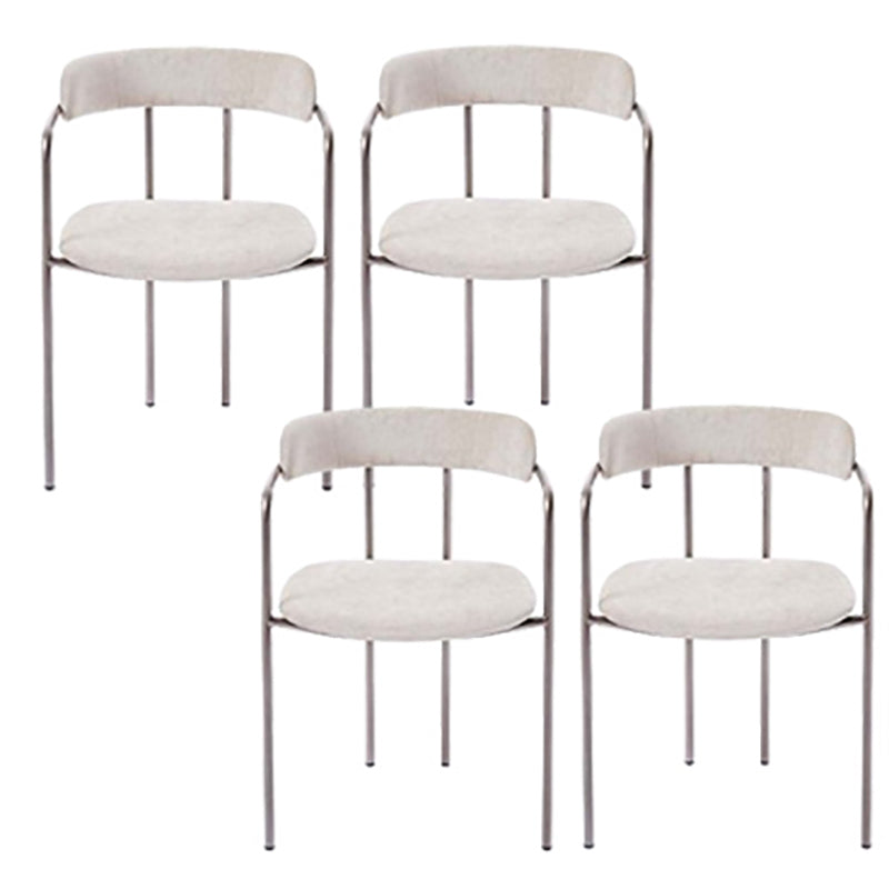 Lussuosa sedia a braccio imbottita sedia in velluto laterale aperto con base metallica