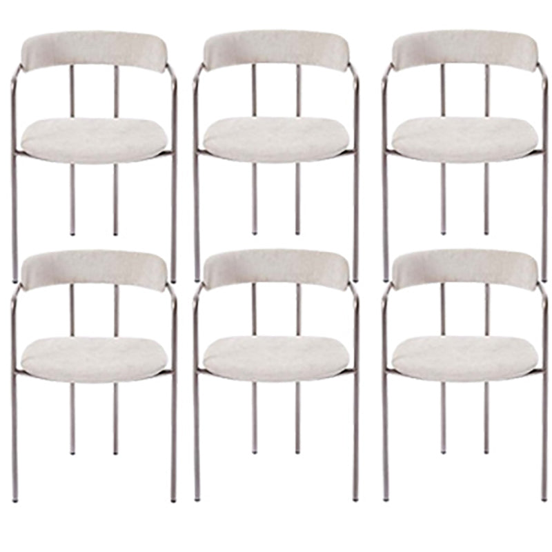 Lussuosa sedia a braccio imbottita sedia in velluto laterale aperto con base metallica