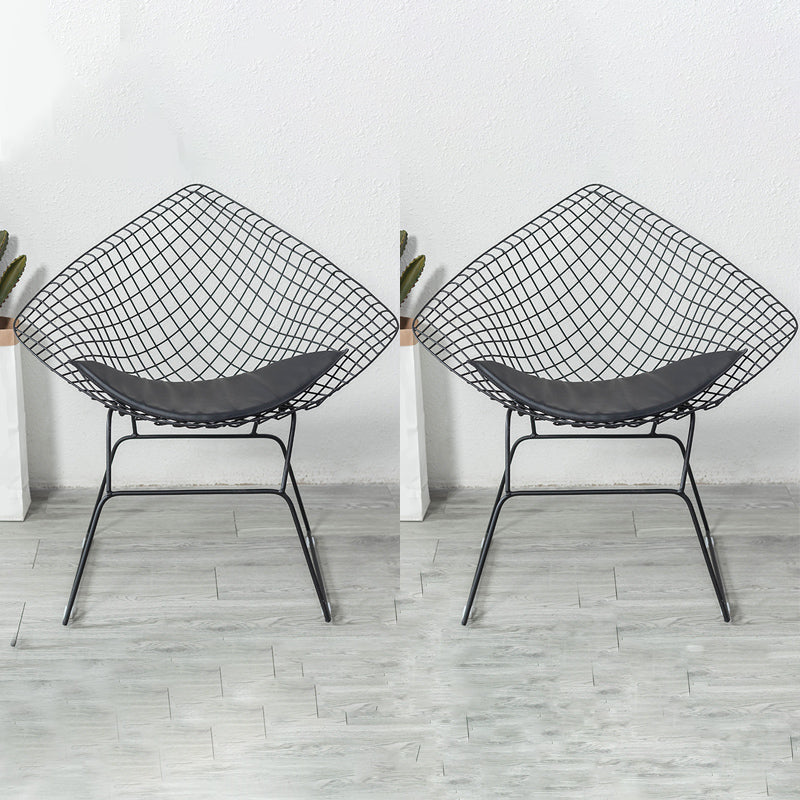 Industriële stijl armstoel kruis achterzijde metalen stoel voor eetkamer