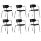 Contemporary Style Arm Chair Plastic Open Back Side Chair with Metal Base Black 6 Piece Set Clearhalo 'Dining Chairs' 'Dining Tables & Seating' 'dining_chair' 'furn' 'furn_dining_chair' 'Furniture' 'Kitchen & Dining Furniture' 6103727