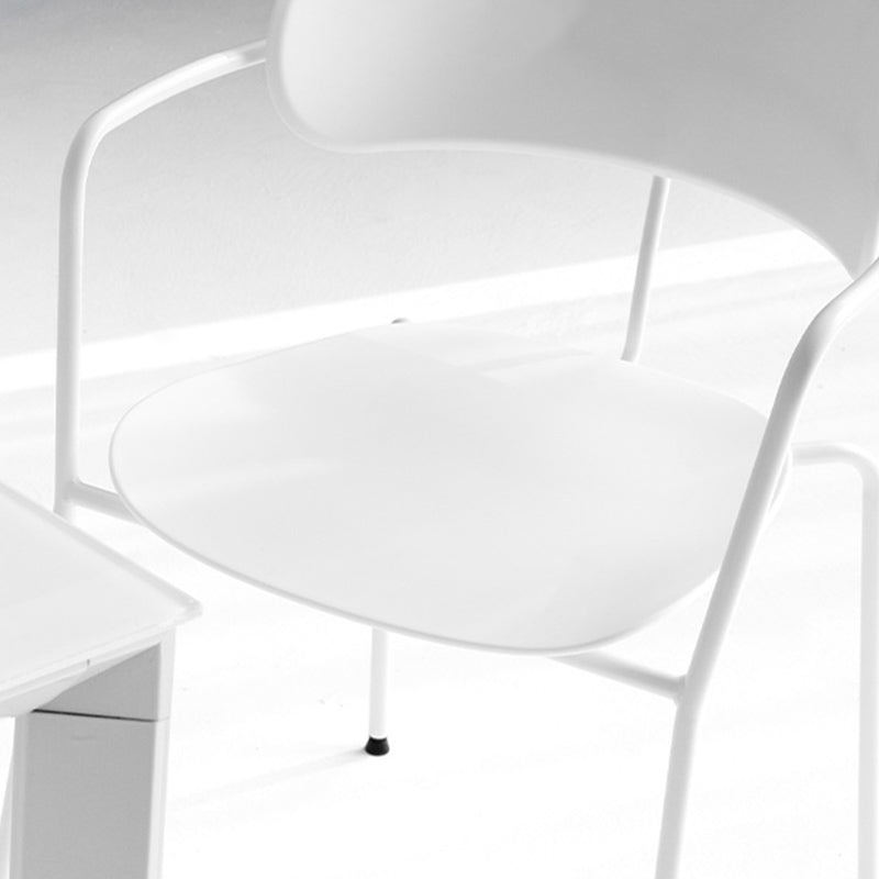 Contemporary Style Arm Chair Plastic Open Back Side Chair with Metal Base Clearhalo 'Dining Chairs' 'Dining Tables & Seating' 'dining_chair' 'furn' 'furn_dining_chair' 'Furniture' 'Kitchen & Dining Furniture' 6103730