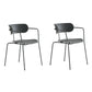 Contemporary Style Arm Chair Plastic Open Back Side Chair with Metal Base Grey 2 Piece Set Clearhalo 'Dining Chairs' 'Dining Tables & Seating' 'dining_chair' 'furn' 'furn_dining_chair' 'Furniture' 'Kitchen & Dining Furniture' 6103732