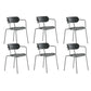 Contemporary Style Arm Chair Plastic Open Back Side Chair with Metal Base Grey 6 Piece Set Clearhalo 'Dining Chairs' 'Dining Tables & Seating' 'dining_chair' 'furn' 'furn_dining_chair' 'Furniture' 'Kitchen & Dining Furniture' 6103735