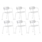 Contemporary Style Arm Chair Plastic Open Back Side Chair with Metal Base White 6 Piece Set Clearhalo 'Dining Chairs' 'Dining Tables & Seating' 'dining_chair' 'furn' 'furn_dining_chair' 'Furniture' 'Kitchen & Dining Furniture' 6103744