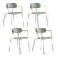 Contemporary Style Arm Chair Plastic Open Back Side Chair with Metal Base Green 4 Piece Set Clearhalo 'Dining Chairs' 'Dining Tables & Seating' 'dining_chair' 'furn' 'furn_dining_chair' 'Furniture' 'Kitchen & Dining Furniture' 6103747