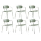 Contemporary Style Arm Chair Plastic Open Back Side Chair with Metal Base Green 6 Piece Set Clearhalo 'Dining Chairs' 'Dining Tables & Seating' 'dining_chair' 'furn' 'furn_dining_chair' 'Furniture' 'Kitchen & Dining Furniture' 6103748